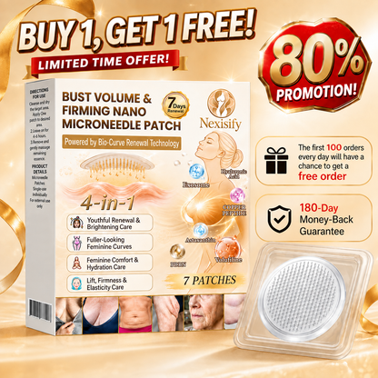 Nexisify®🏆 Bust Volume, Lift & Firming Nano Microneedle Patch Volufiline + Exosome + Copper Peptide Formula Powered by Cellular Renewal Technology